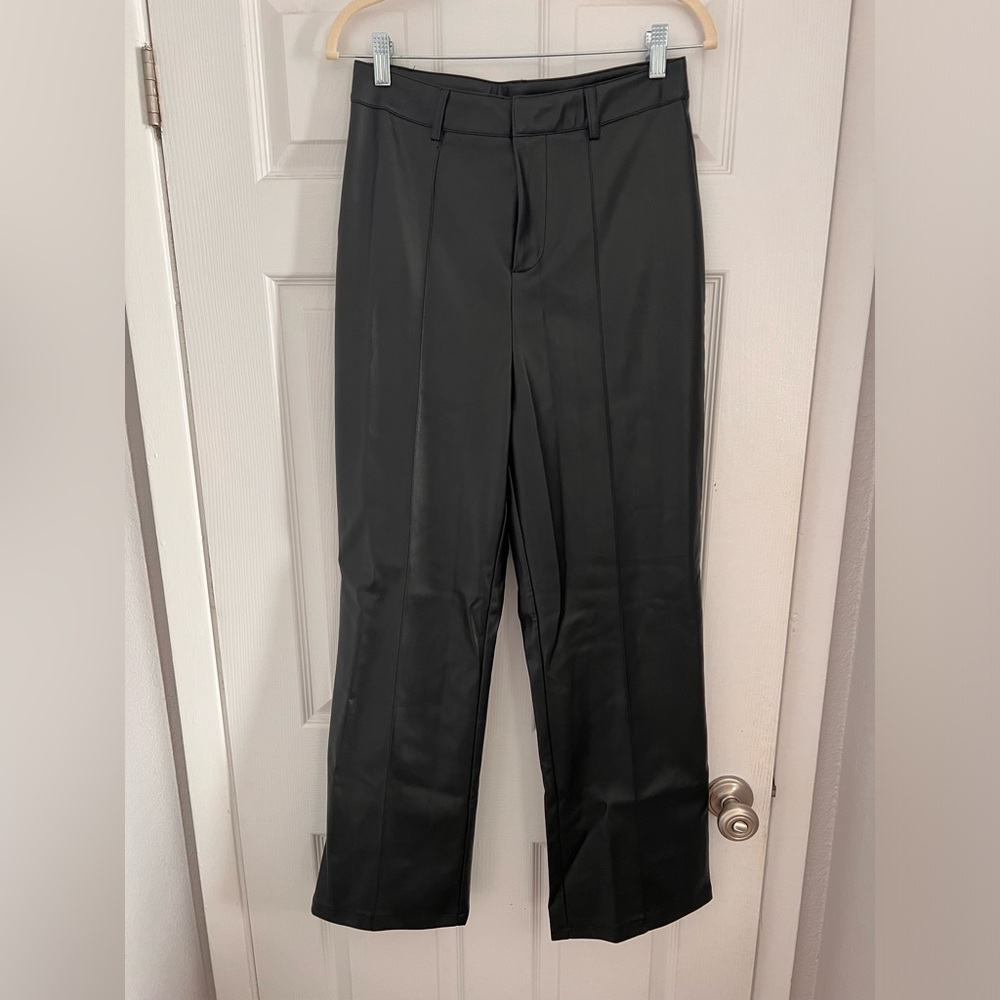 NWT Commense wide leg vegan leather pants M